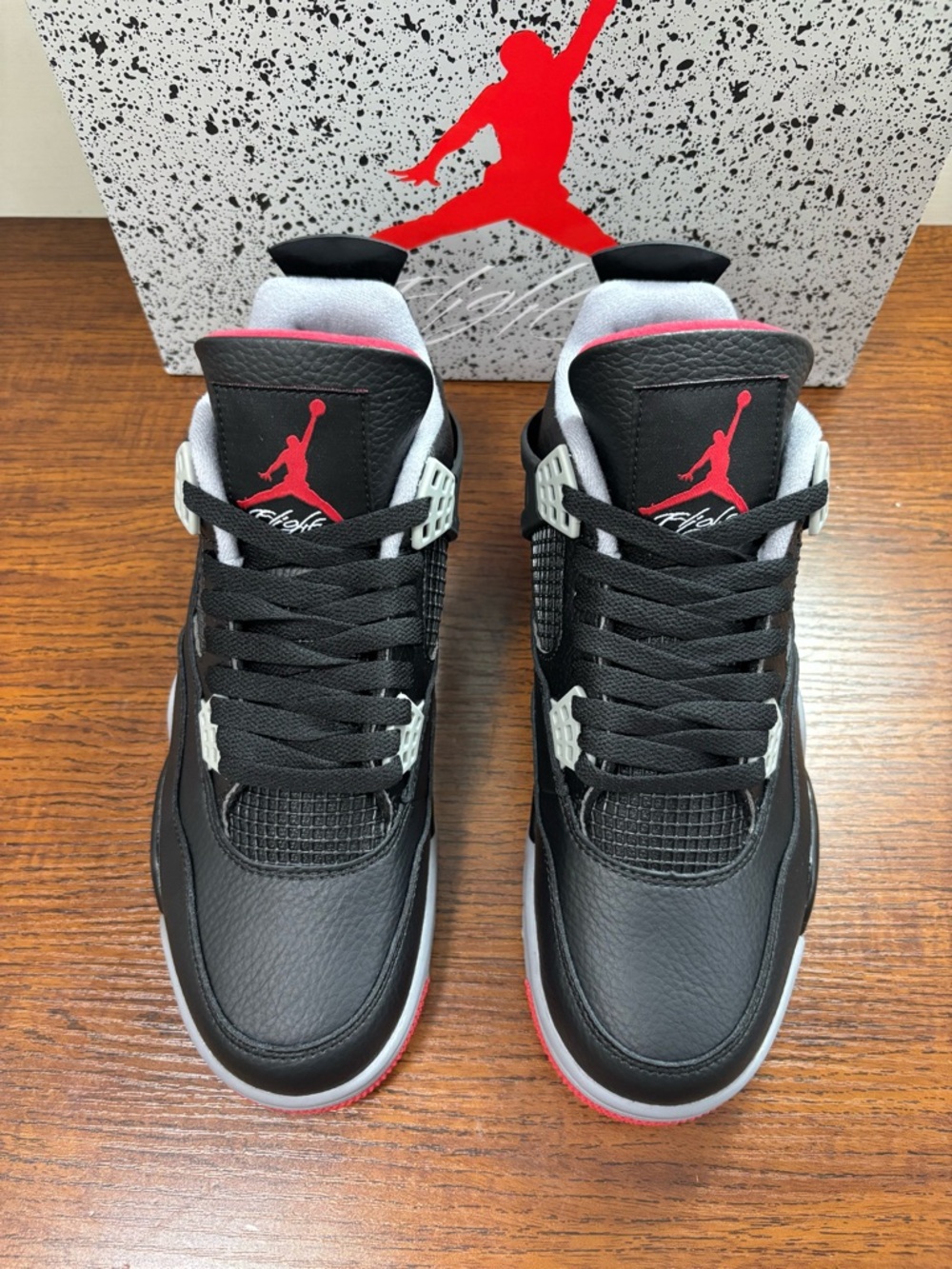 Air Jordan 4 Retro Bred Reimagined 2024 -Men's Black/Red Basketball Sneakers - Picture 2 of 7